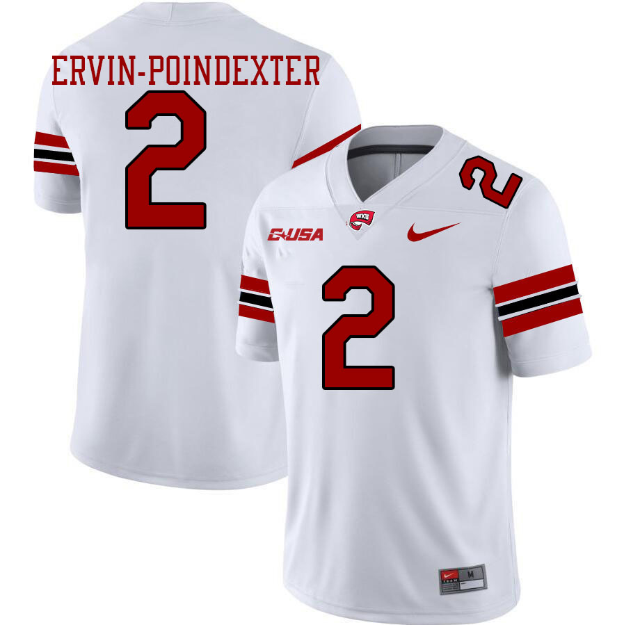 Western Kentucky Hilltoppers #2 Davion Ervin-Poindexter College Football Jerseys Stitched Sale-White